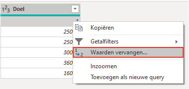 Power BI waarde vervangen