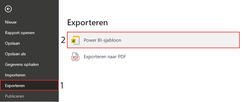 Een Power BI sjabloon maken