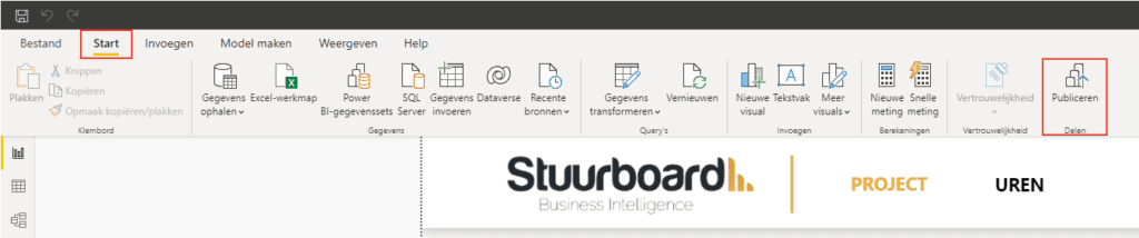 Publiceren in Power BI desktop