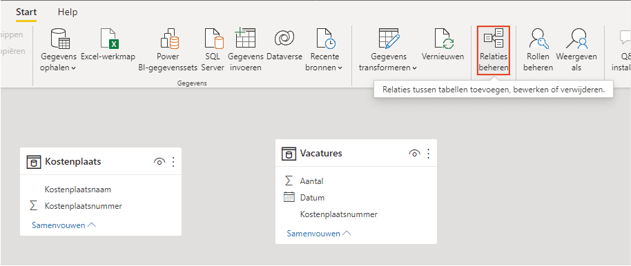 Relaties beheren in Power BI