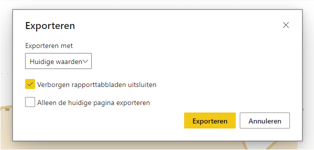 Instellingen exporteren naar PowerPoint