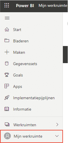 Naar mijn werkruimte navigeren in Power BI