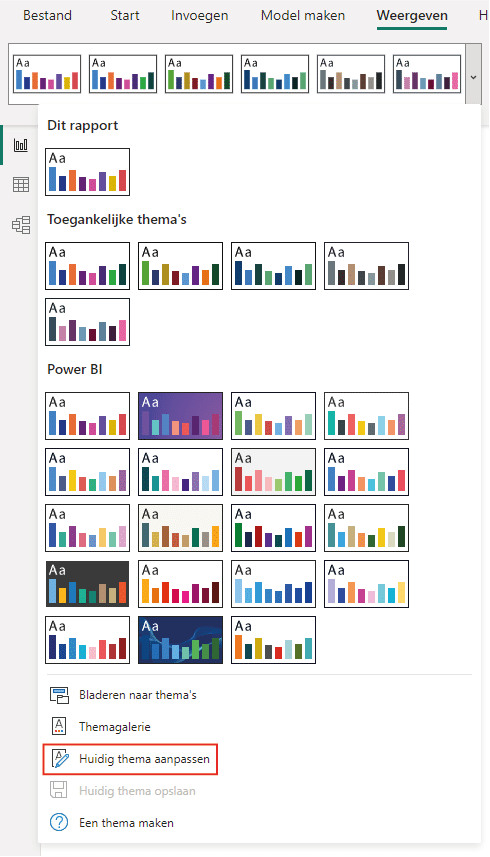 Huidig thema aanpassen in Power BI