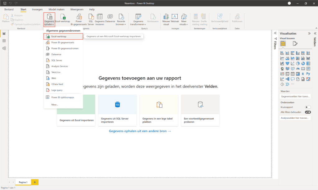 Excel werkmap Power BI